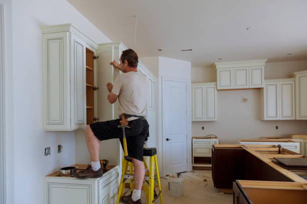 Kitchen island installation in Browns Mills by JMT Kitchen Cabinet